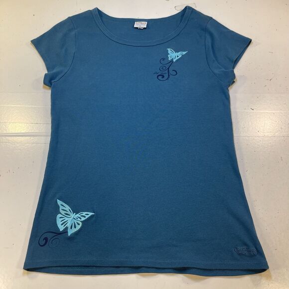 HAWAII CRAZY SHIRTS HAWAIIAN ALOHA BUTTERFLY LAS VEGAS TEE T SHIRT Womens XL - Picture 1 of 4